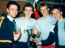 Winning the Intra-Mural
Hockey Cup at Southampton.
